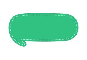 Blank Comic Style Speech Bubbles with Dashed Line. Simple Flat Stitched Design Vector Illustration Set.