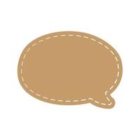 Blank Comic Style Speech Bubbles with Dashed Line. Simple Flat Stitched Leather Design Vector Illustration Set.