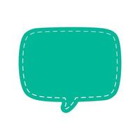 Blank Comic Style Speech Bubbles with Dashed Line. Simple Flat Stitched Design Vector Illustration Set.