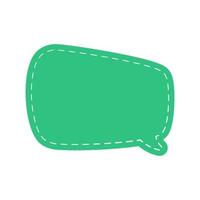 Blank Comic Style Speech Bubbles with Dashed Line. Simple Flat Stitched Design Vector Illustration Set.