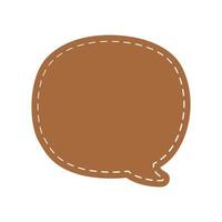 Blank Round Speech Bubble with Dashed Line. Simple Flat Scrapbook Stitched Design Vector Illustration Set.