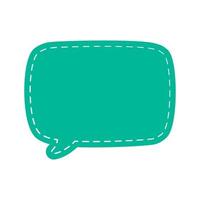 Square Speech Bubble with Dashed Line. Simple Flat Scrapbook Stitched Design Vector Illustration Set.