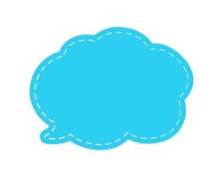 Blank Cute Speech Bubble Cloud with Dashed Line. Simple Flat Scrapbook Stitched Design Vector Illustration Set.