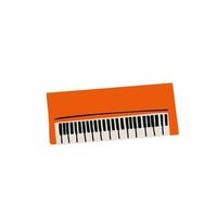 Illustration of musical instrument synthesizer in cutting style on white background vector