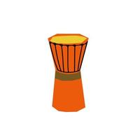 Illustration of musical instrument drum in cutting style isolated on white background vector