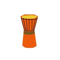 Illustration of musical instrument drum in cutting style isolated on white background vector