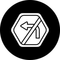 No Left Turn Vector Icon Design