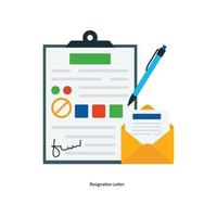 Resignation Letter Vector Flat Icons. Simple stock illustration stock