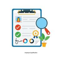 Employee Qualification Vector Flat Icons. Simple stock illustration stock
