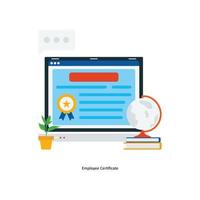 Employee Certificate Vector Flat Icons. Simple stock illustration stock