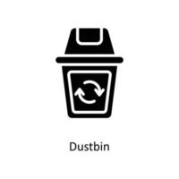 Dustbin Vector   Solid icons. Simple stock illustration stock