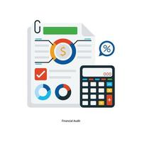 Financial Audit Vector Flat Icons. Simple stock illustration stock