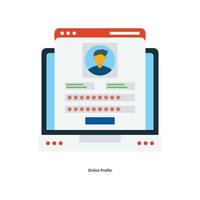 Online Profile Vector Flat Icons. Simple stock illustration stock