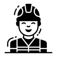 A mail person wearing helmet and jacket concept of construction worker vector