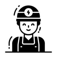 Creative vector design of electrician, professional worker avatar