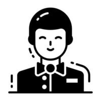 Well design icon of waiter, professional worker avatar vector