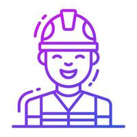 A mail person wearing helmet and jacket concept of construction worker vector