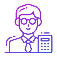 Modern vector design of accountant, professional worker avatar