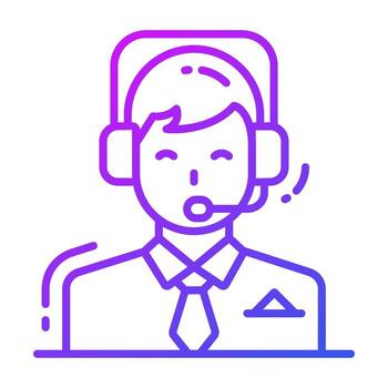 Customer service and customer representative vector icon in editable style
