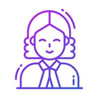 An icon of lady judge, professional worker avatar vector