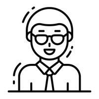 moderno estilo vector de profesor, profesional trabajador avatar