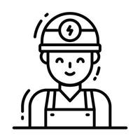 Creative vector design of electrician, professional worker avatar