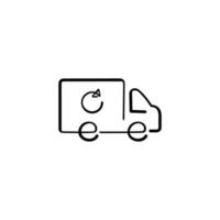 Garbage Truck Line Style Icon Design vector