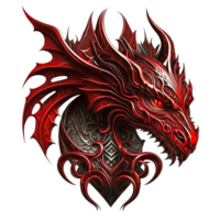 ai génératif fantaisie rouge noir en colère dragon png