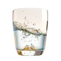 Realistic water glass 3d transparent png