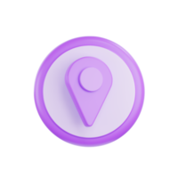 3D rendering blue map pin, Render location mark, or navigation sign. png