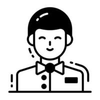 Well design icon of waiter, professional worker avatar vector