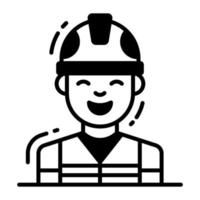 A mail person wearing helmet and jacket concept of construction worker vector