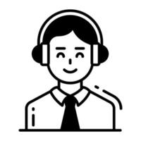 Customer support and customer representative vector icon in editable style