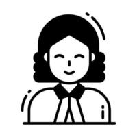 un icono de dama juez, profesional trabajador avatar vector