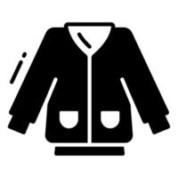 Winter season mens apparel, vector icon of jacket in modern style