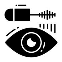 An icon of eye mascara in modern design, makeup product vector