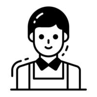 Creative vector design of young man, professional worker avatar