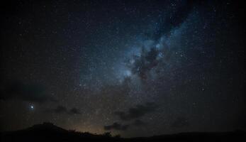 el ver de el cielo a noche es lleno con estrellas .generativo ai foto