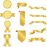 gold ribbon banners. set  Pro Vector