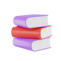 3d pilha do colorida livros. 3d livros ícone para rede Projeto isolado png