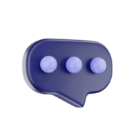 3d render chat bubble icon, Blank bubble talk or comment sign symbol png