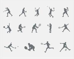 Male tennis player silhouettes , Tennis player silhouette vector