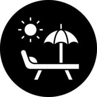 Sun Bed Vector Icon Design