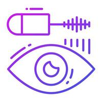 An icon of eye mascara in modern design, makeup product vector