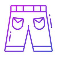 un increíble icono de pantalones cortos en de moda estilo, editable icono vector