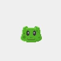 frog head in pixel art style vector