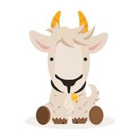 Cute goat Sit cartoon  illustration vector