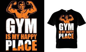 Gym typography T-shirt design vector