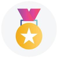 Gradient color icon for ranking award. vector