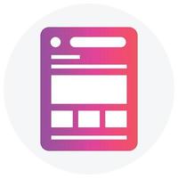 Gradient color icon for web template. vector